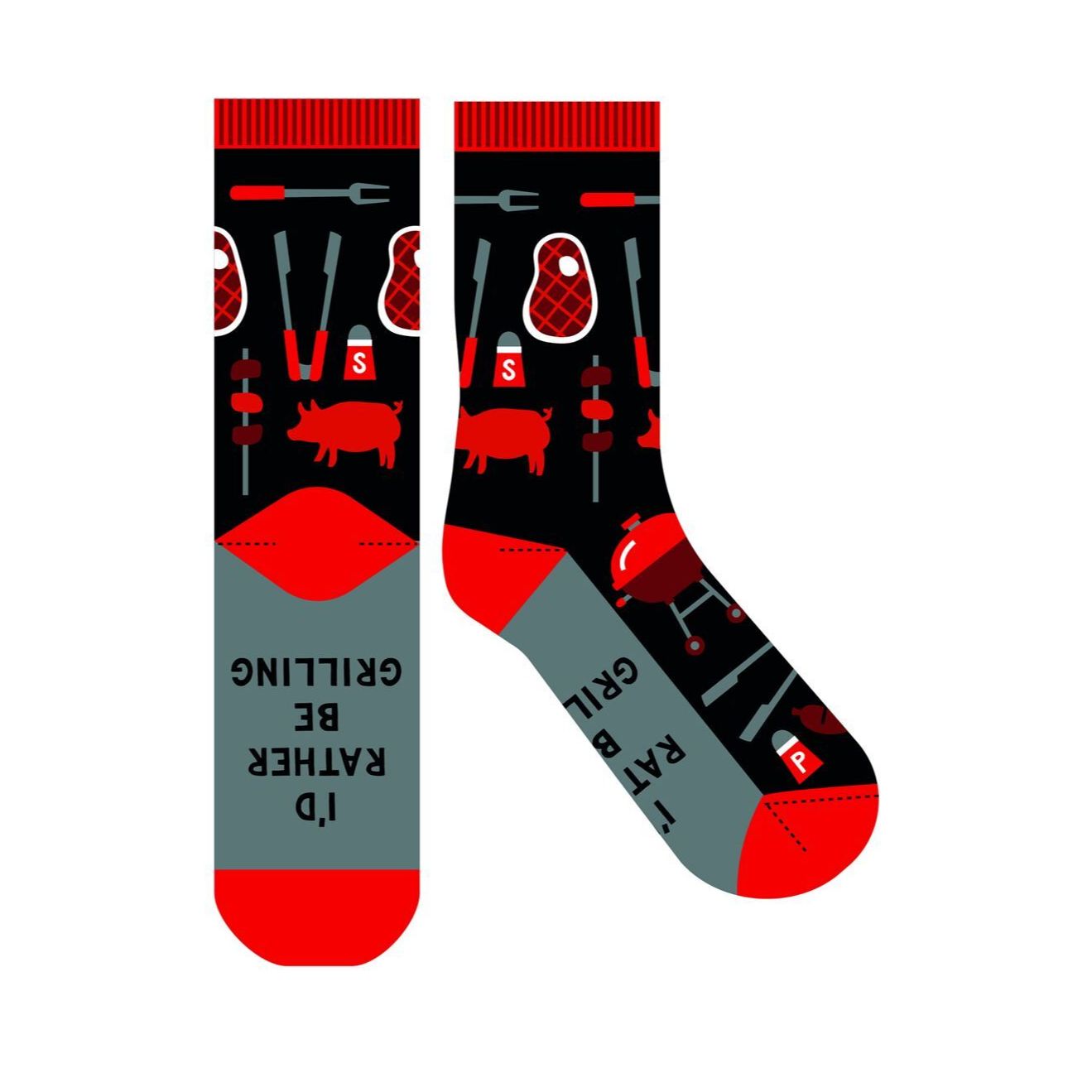 Frankly Funny Novelty Socks - I'd Rather Be Grilling | Carnivore ...