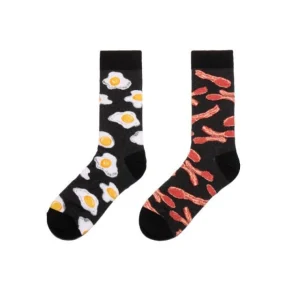 Crazy Sock Thursdays Novelty Socks - Bacon and Eggs Odd Socks