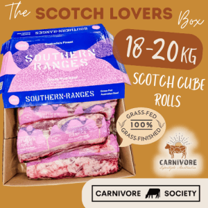 SCOTCH LOVERS Meat Box 18-20kg Bulk Prime Scotch Cube Rolls *DEPOSIT*
